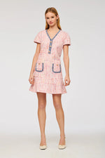 Load image into Gallery viewer, Weill Tweed dress with denim braid
