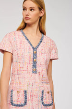 Load image into Gallery viewer, Weill Tweed dress with denim braid
