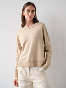White & Warren Cotton silk Crewneck Sweater