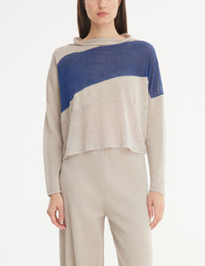 Sarah Pacibni Cropper Sweater Asymetrical Colour