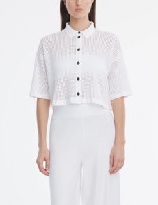 Sarah Pacini white Perforated Shirt