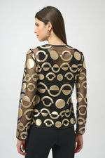 Load image into Gallery viewer, Joseph Ribkoff Mesh and Leatherette Jacket