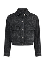 Load image into Gallery viewer, Marc Aurel Black denim jacket with rose print