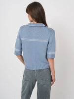 Load image into Gallery viewer, Repeat Chunky knit cotton-blend polo cardigan