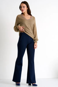 Shan Flared Pant in Marine Navy