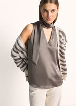 Load image into Gallery viewer, Riani Satin Top With Tie Detail