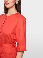 Load image into Gallery viewer, Marc Cain Cotton Blend Dress in Bright Tomato