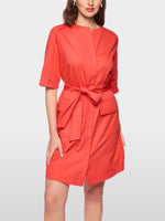 Load image into Gallery viewer, Marc Cain Cotton Blend Dress in Bright Tomato