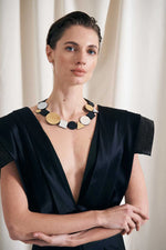 Load image into Gallery viewer, Iskin Sisters BAUAHUS NECKLACE GEOMETRIC - SILVER+BLACK+GOLD
