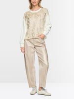 Load image into Gallery viewer, Marc Cain Sweater Cream with Gold Sparkle