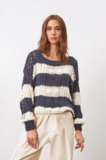 Load image into Gallery viewer, Line Cotton Sweater Cecile
