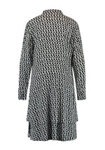 Load image into Gallery viewer, Gerry Weber Tiered Knee Length Shirt Dress, Black &amp; White
