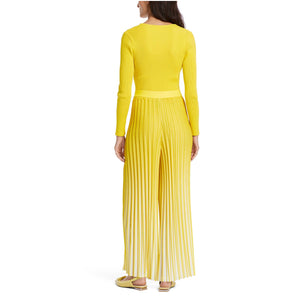 Marc Cain Yellow Pleated Pant