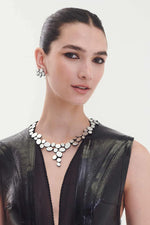 Load image into Gallery viewer, Iskin Sisters ORGANIC REFLECTIONS V NECKLACE DOUBLE LAYER - SILVER