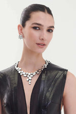 Load image into Gallery viewer, Iskin Sisters ORGANIC REFLECTIONS V NECKLACE DOUBLE LAYER - SILVER
