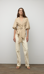 Load image into Gallery viewer, Iris Setlakwe Raw Edge Wrap Blouse
