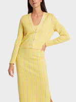 Load image into Gallery viewer, Marc Cain Checked cardigan in Yellow
