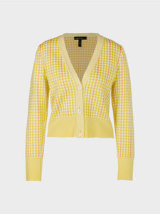 Marc Cain Checked cardigan in Yellow