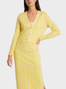 Marc Cain Checked cardigan in Yellow