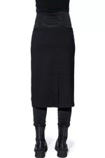 Load image into Gallery viewer, Art Point Straight Skirt with Mesh Hem and Jersey Waistband