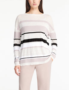 Sarah Pacini Striped Sweater Translucent