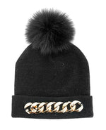 Load image into Gallery viewer, Mitchie&#39;s Knitted Hat W/ Metallic Chain
