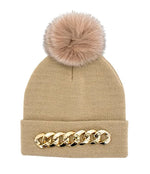 Load image into Gallery viewer, Mitchie&#39;s Knitted Hat W/ Metallic Chain
