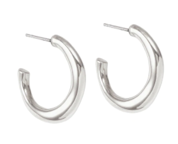 Biko Rio Hoop Earrings Silver