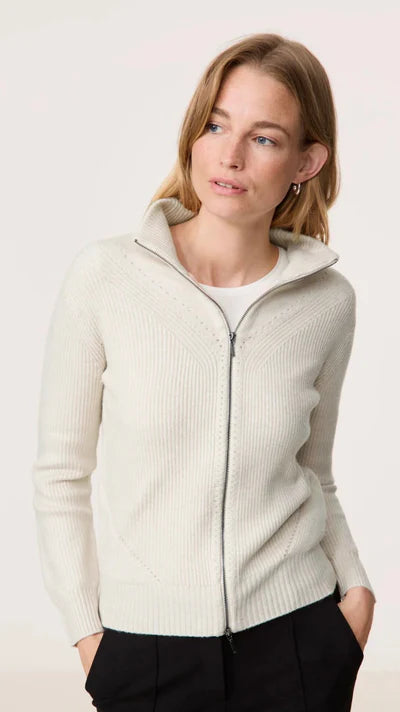 Gerry Weber Zipper Cardigan in Silver Grey