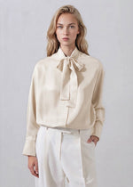 Load image into Gallery viewer, Patrick Assaraf Silk Blouse with Tie
