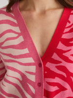 Load image into Gallery viewer, 525 NICOLE: COLOURBLOCK ZEBRA PRINT CARDIGAN
