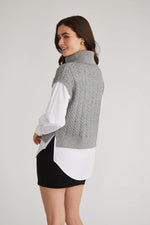 Load image into Gallery viewer, 525 Cable Vest Tunic Grey
