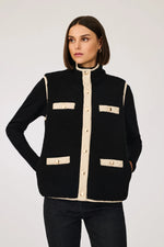 Load image into Gallery viewer, Weill Vest Black with Camel Marlow
