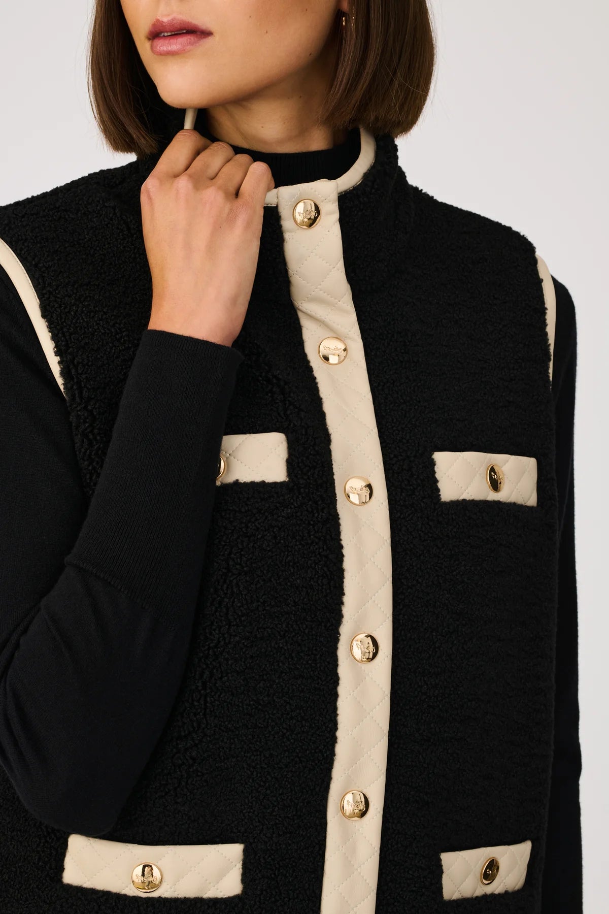 Weill Vest Black with Camel Marlow