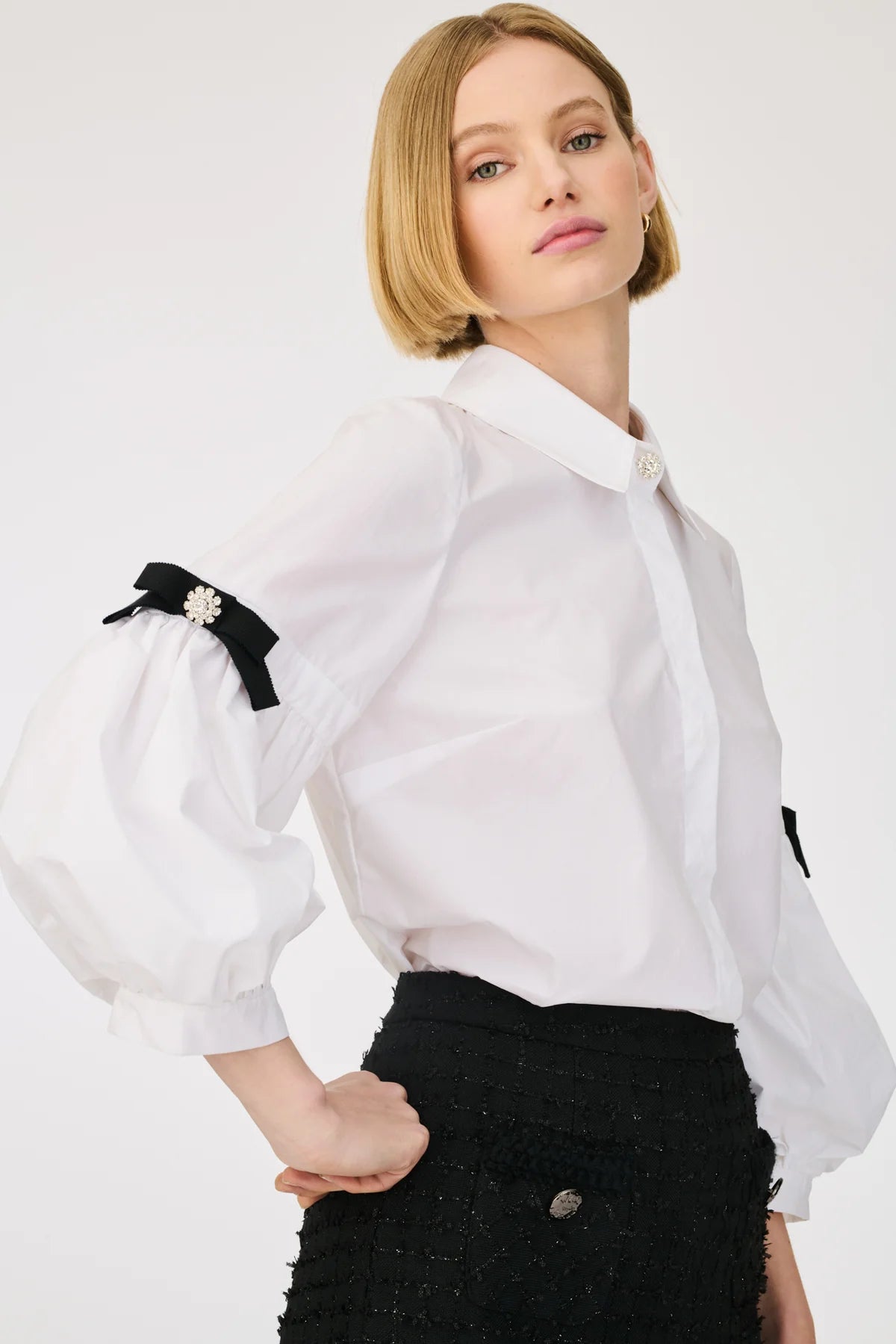 Weill Poplin shirt with puffed sleeves