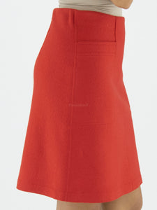 Marc Cain Red Boiled Wool Skirt