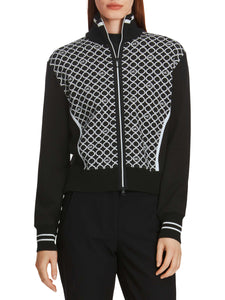 Marc Cain Zipper Cardigan Black/White