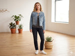 Load image into Gallery viewer, Short Demin Jacket with no collar
