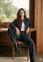Load image into Gallery viewer, Marc Aurel Black denim jacket with rose print
