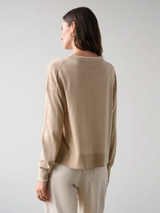 White & Warren Cotton silk Crewneck Sweater