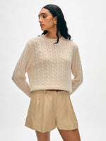 Load image into Gallery viewer, White &amp; Warren Cashmere Cable Sweater
