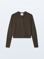 Load image into Gallery viewer, White &amp; Warren Cashmere Rib Trim Henley
