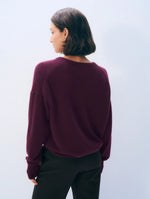 Load image into Gallery viewer, White &amp; Warren Cashmere Argyle Oversized V-Neck
