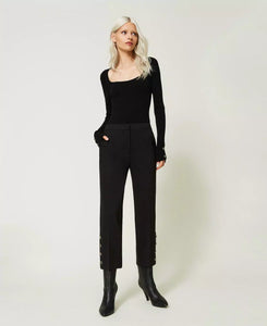 Twin Set Cropped Pant with button details