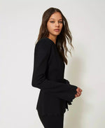 Load image into Gallery viewer, Twin Set Knit blazer with scalloped trim
