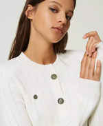 Load image into Gallery viewer, Twin Set Ribbed knit Mandarin collar jacket
