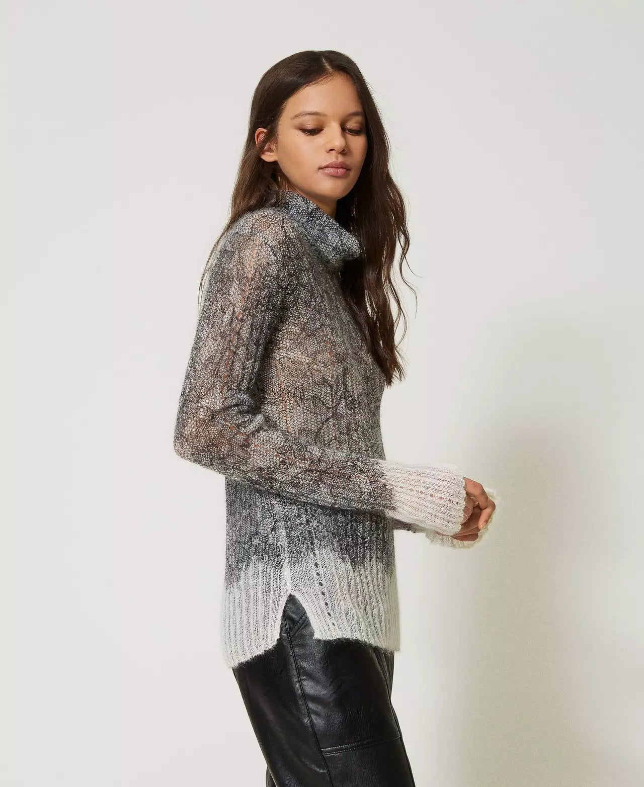 Twin Set Mohair and wool jumper with lace print
