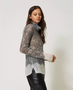 Load image into Gallery viewer, Twin Set Mohair and wool jumper with lace print
