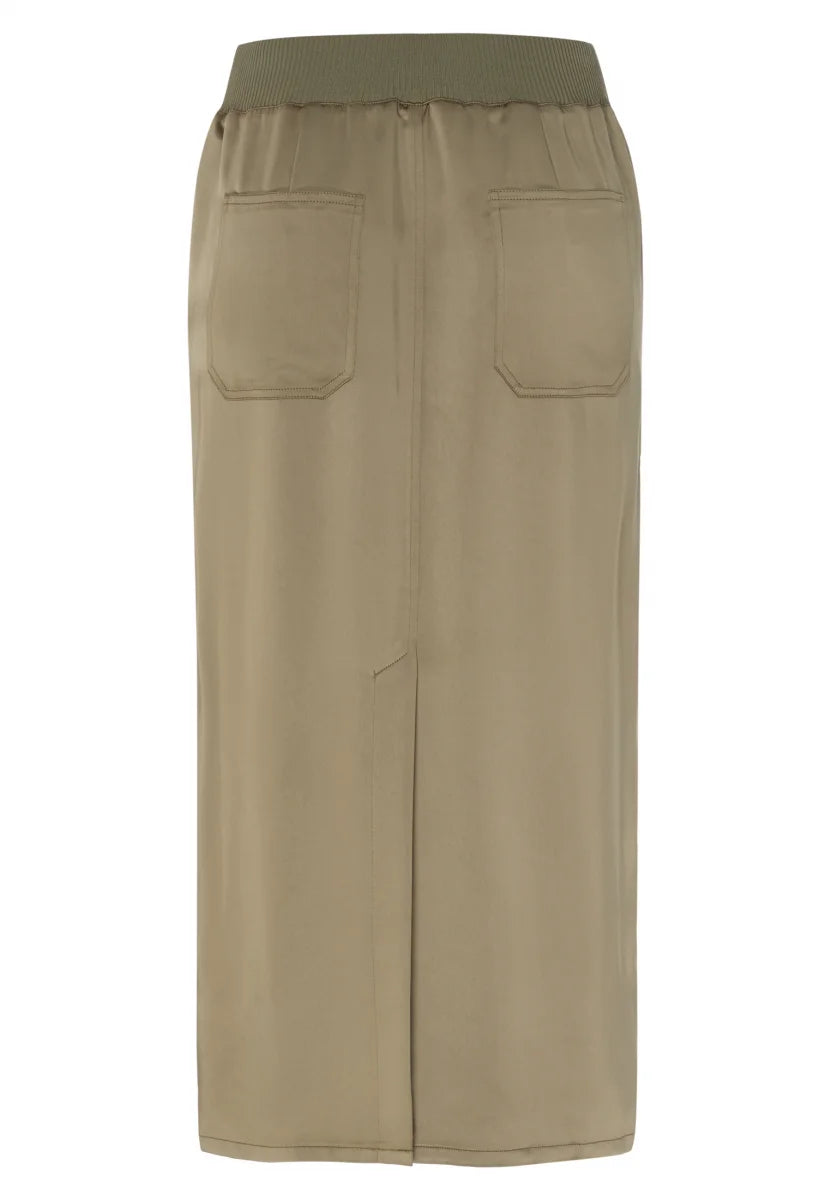 Marc Aurel Satin skirt with knitted cuffs