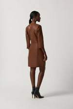 Load image into Gallery viewer, Joseph Ribkoff Faux Leather Dress with zipper
